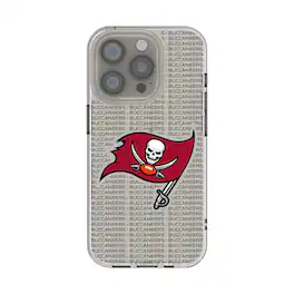 Keyscaper - NFL - Tampa Bay Buccaneers iPhone Clear Text Backdrop Design Case - 15 Plus - Multicolor