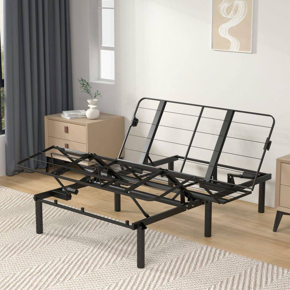 Front. Kadyn - Zero-Clearance Adjustable Bed Base Frame Head and Foot Incline Quiet Motor Queen Size Zero Gravity, Dual USB A+C Ports - Black.