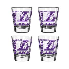 Logo Brands - Los Angeles Lakers 4-Pack 2oz. Shot Glass Set - Multicolor