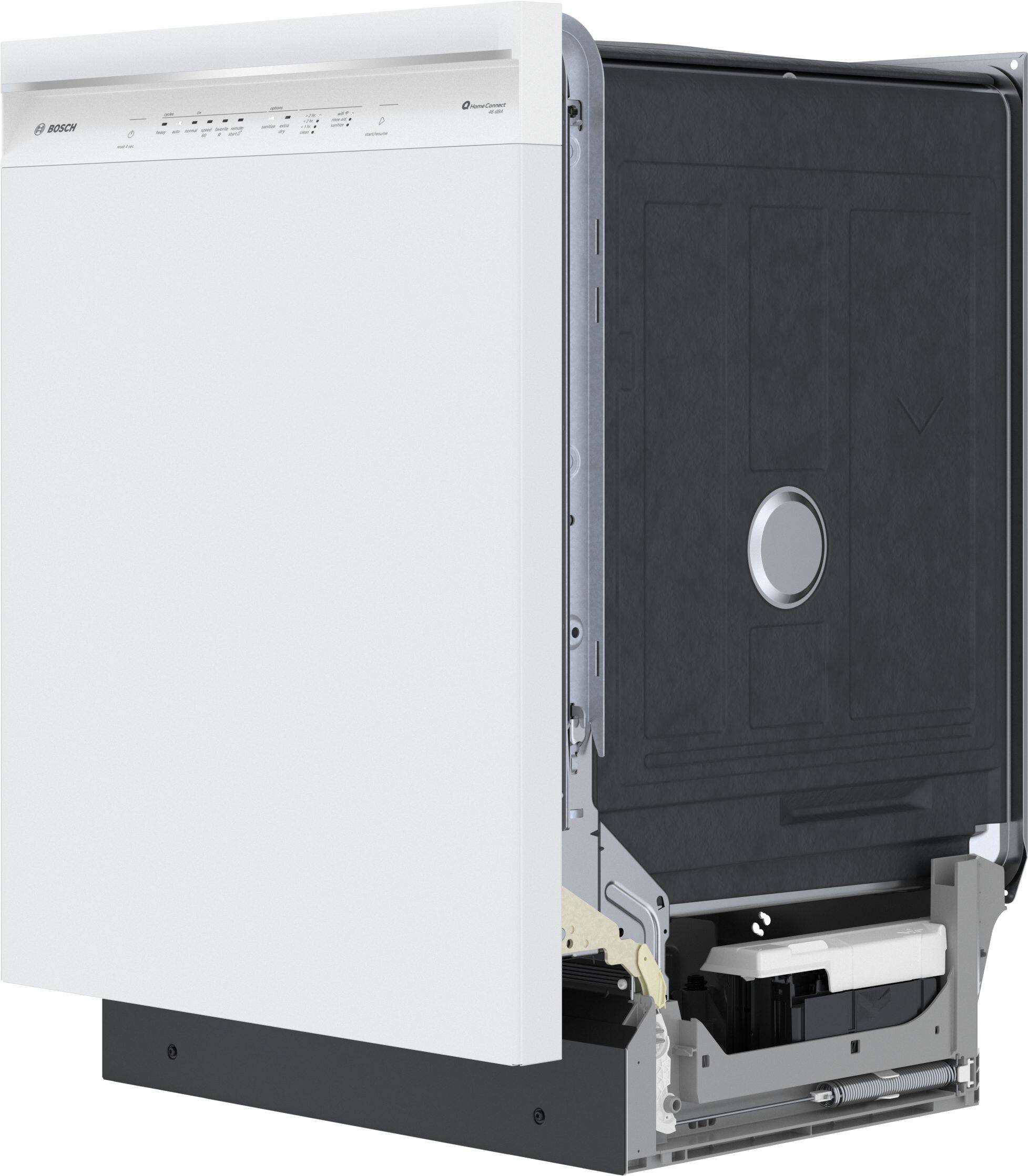 Alt View 13. Bosch - 300 Series 24" Front Control Smart Built-In Stainless Steel Tub Dishwasher with 3rd Rack, 46 dBA - White.