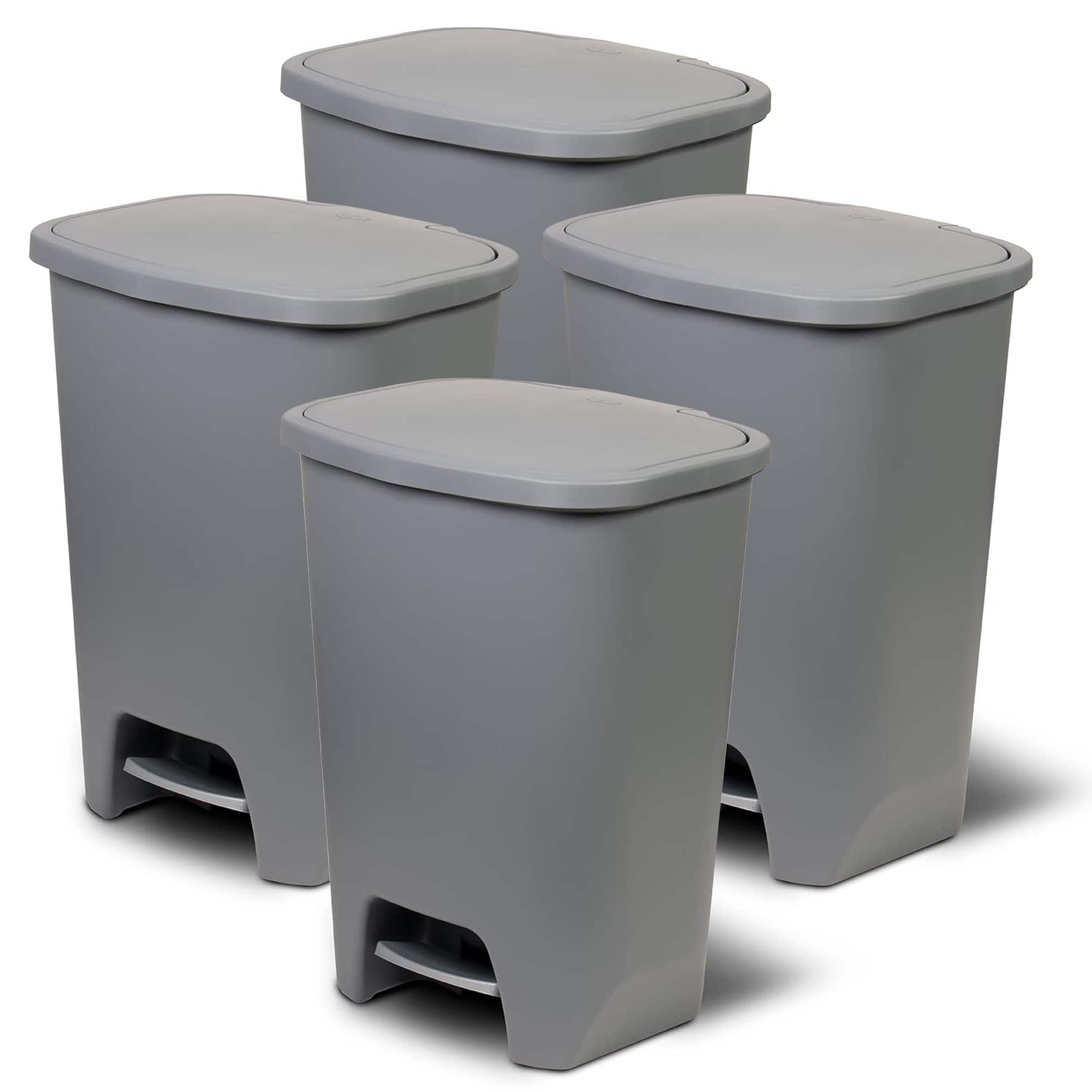Glad - Kitchen Trash Can with Lid and Garbage Bag Rings, 20 Gal, Grey, 4 Pack - Gray price history on PriceWatchPro