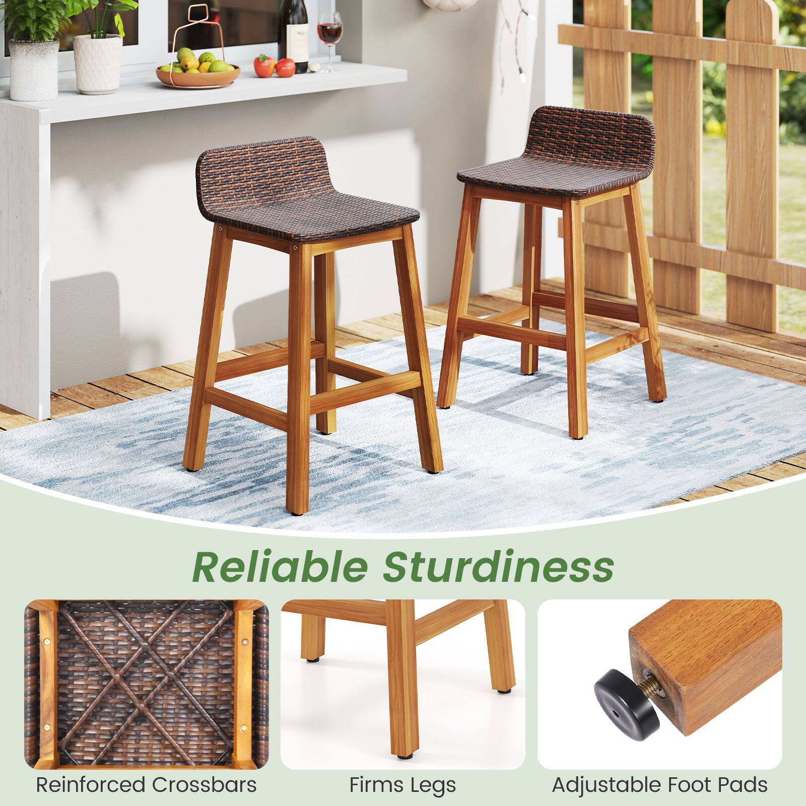 Reliable Sturdiness: Reinforced Crossbars, Firm Legs, Adjustable Foot Pads