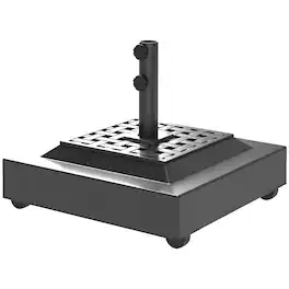 Outsunny - Outdoor Umbrella Stand Base with Wheels, Heavy Duty Patio Umbrella Base, Filled Up to 143lbs with Stand or 112lbs - Black