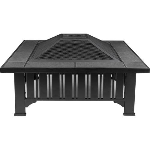 Front. Real Flame - Lafayette Wood-Burning Fire Pit - Black, Gray.