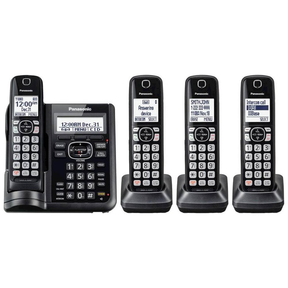 Angle. Panasonic - KX-TGF544B DECT 6.0 Expandable Cordless Phone System with Digital Answering System - Black.