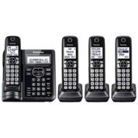 Panasonic - KX-TGF544B DECT 6.0 Expandable Cordless Phone System with Digital Answering System - Black - Angle_Zoom