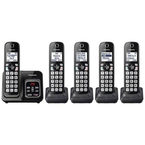  Panasonic - KX-TGD535M DECT 6.0 Expandable Cordless Phone System with Digital Answering System - Metallic Black