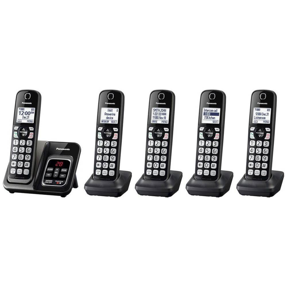 Panasonic KX-TGD830M DECT 6.0 Expandable Cordless Phone System with Digital  Answering System Matte Black KX-TGD830M - Best Buy