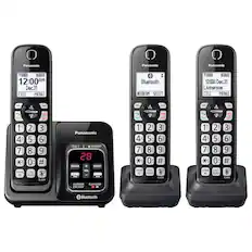 Angle. Panasonic - KX-TGD563M Link2Cell DECT 6.0 Expandable Cordless Phone System with Digital Answering System - Metallic Black.