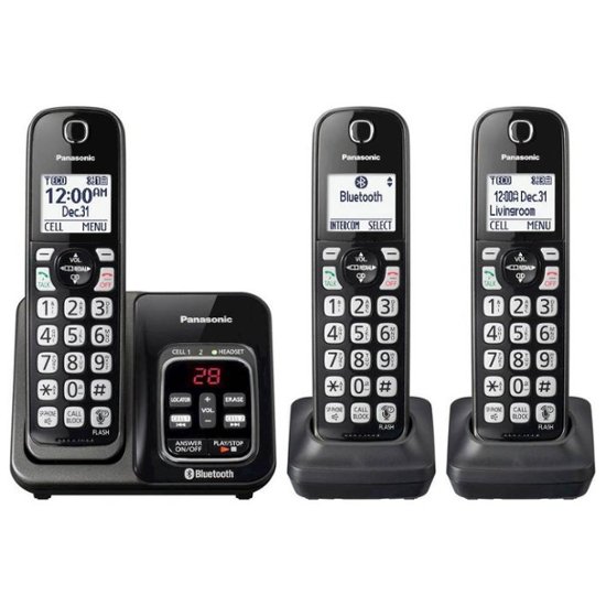 Panasonic KX-TGD563M Link2Cell DECT 6.0 Expandable Cordless Phone System  with Digital Answering System Metallic Black KX-TGD563M - Best Buy