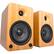 Front. Kanto - 5-1/4" Powered Wireless 2-Way Bookshelf Speakers (Pair) - Bamboo.
