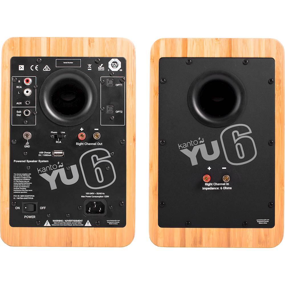 Alt View 11. Kanto - 5-1/4" Powered Wireless 2-Way Bookshelf Speakers (Pair) - Bamboo.