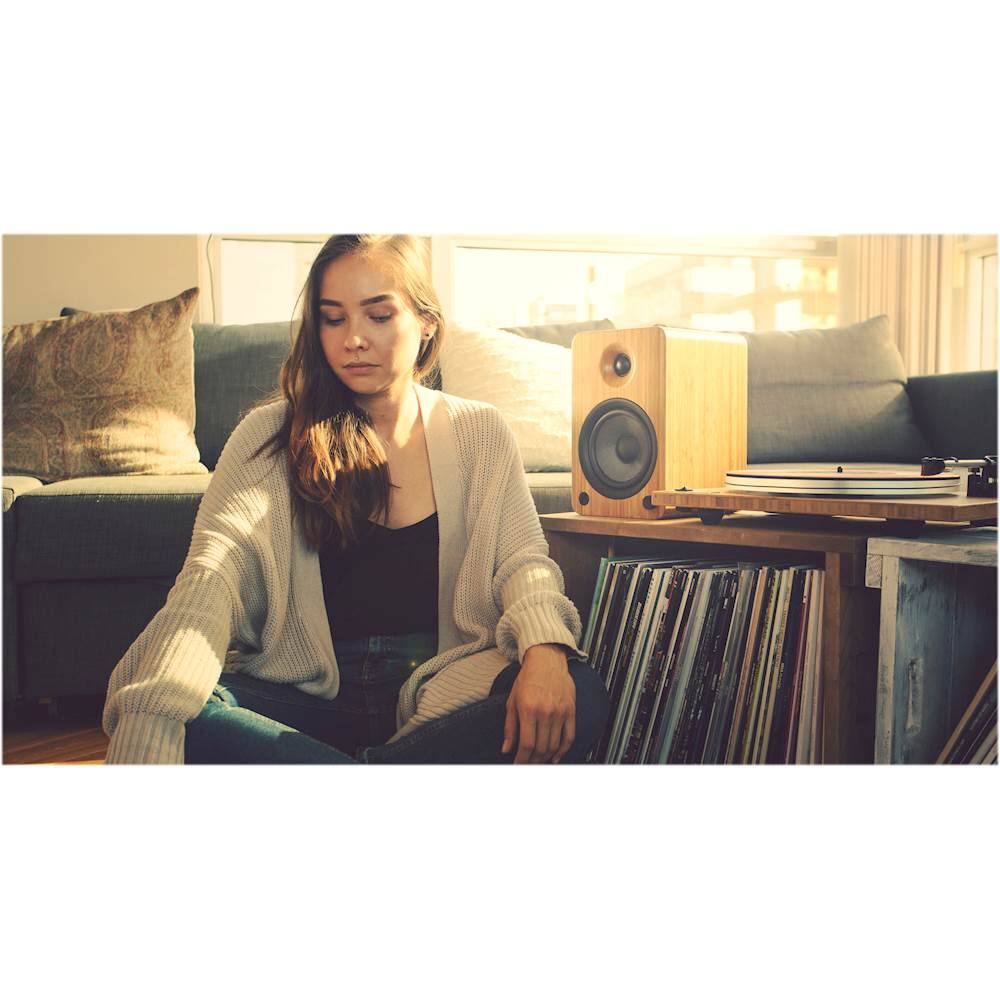 Alt View 16. Kanto - 5-1/4" Powered Wireless 2-Way Bookshelf Speakers (Pair) - Bamboo.