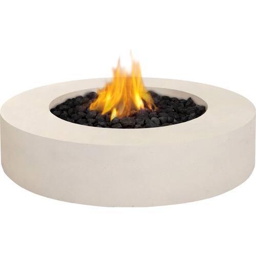 Front Standard. Real Flame - Mezzo Round Propane Fire Table - Antique White.