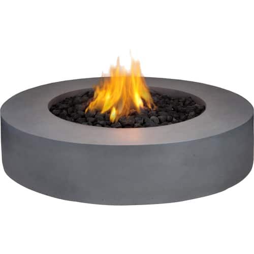 Front Standard. Real Flame - Mezzo Round Propane Fire Table - Flint Gray.