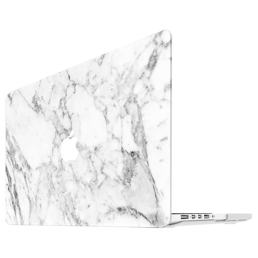 Front. iBenzer - Neon Party Protective Case for 13" Apple® MacBook® Pro with Retina display (Previous Generation) - White Marble.