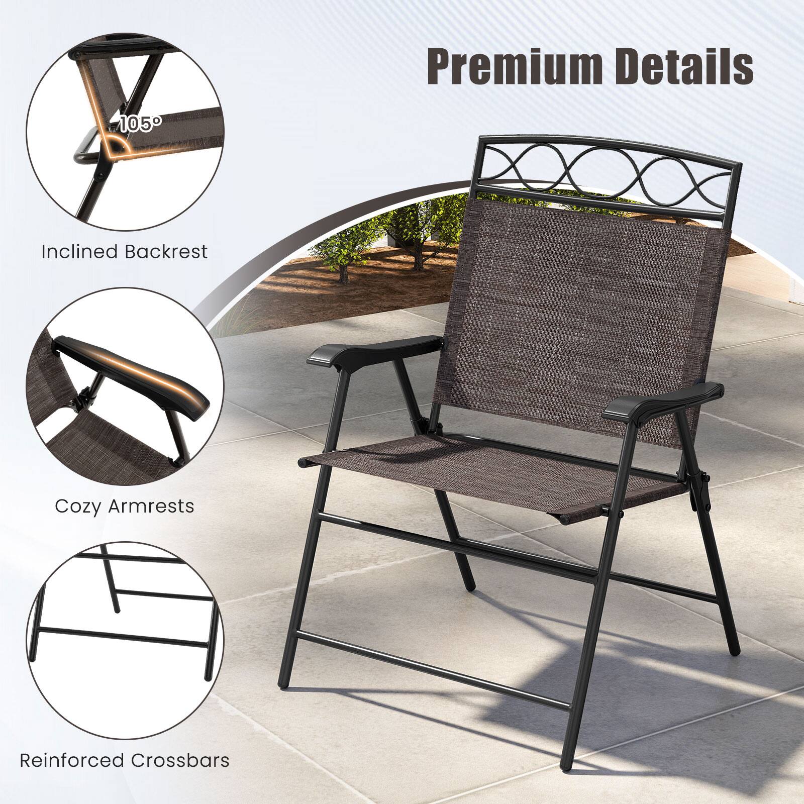 Premium Details

- Inclined Backrest (105°)
- Cozy Armrests
- Reinforced Crossbars