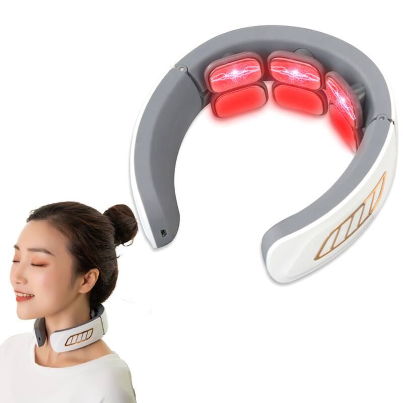 Alt View 1. Cluzine - Smart Home Neck Shoulder Massager with Pulse, Electromagnetic, Kneading, Heat & Voice Control.
