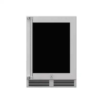 Front. Hestan - 14-Bottle Dual Zone Wine Cooler - Stainless Steel.