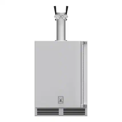 Front. Hestan - 24" Double Faucet Outdoor Beer Dispenser - Stainless Steel.