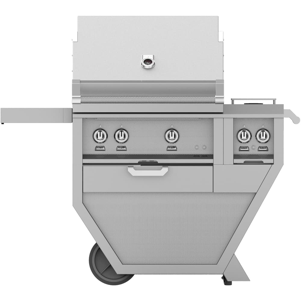 Angle View: Hestan - Deluxe Gas Grill - Stainless Steel