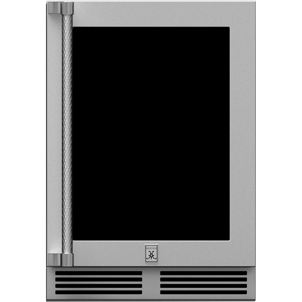 Front. Hestan - 14-Bottle Dual Zone Wine Cooler - Stainless Steel.