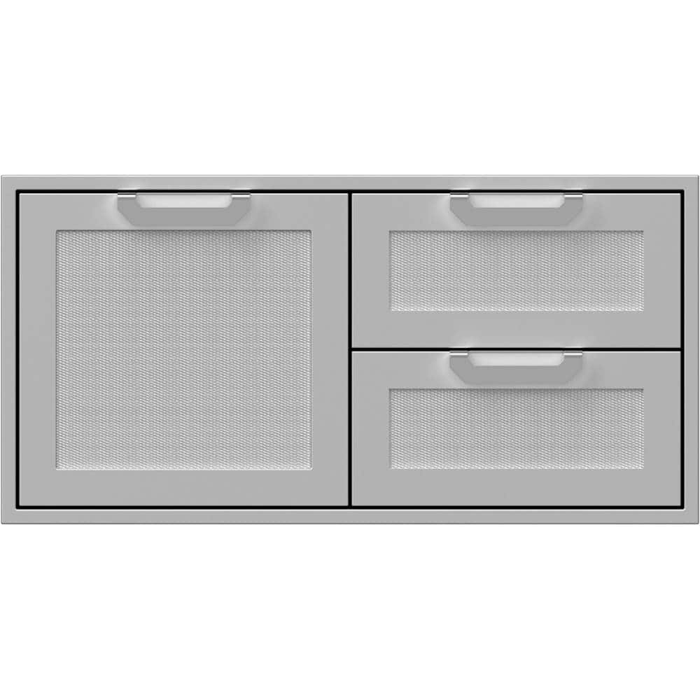 Front. Hestan - 42" Access Door and Double Drawer Combination - Stainless Steel.