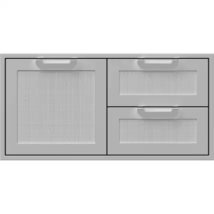 Front. Hestan - 42" Access Door and Double Drawer Combination - Stainless Steel.
