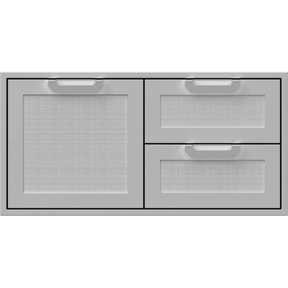 Front. Hestan - 42" Access Door and Double Drawer Combination - Stainless Steel.