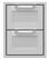 Angle. Hestan - AGDR Series 16" Outdoor Double Storage Drawers - Stainless steel.