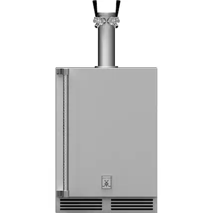 Front. Hestan - 24" Double Faucet Outdoor Beer Dispenser - Stainless Steel.