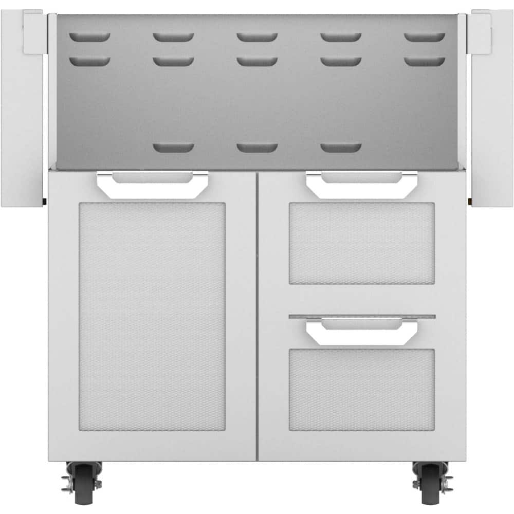 Hestan - Double Drawer And Door Tower Cart for 30" Gas Grills - Stainless Steel - Angle_Zoom