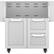 Angle. Hestan - Double Drawer And Door Tower Cart for 30" Gas Grills - Stainless Steel.