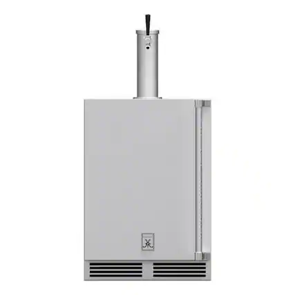 Front. Hestan - 24" Single Faucet Outdoor Beer Dispenser - Stainless steel.