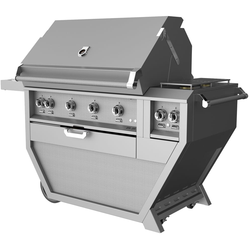 Angle View: Hestan - Deluxe Gas Grill - Stainless Steel