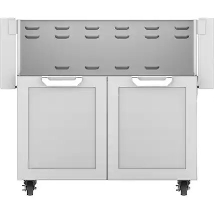 Angle. Hestan - Double-Door Tower Cart for 36" Gas Grills - Stainless Steel.