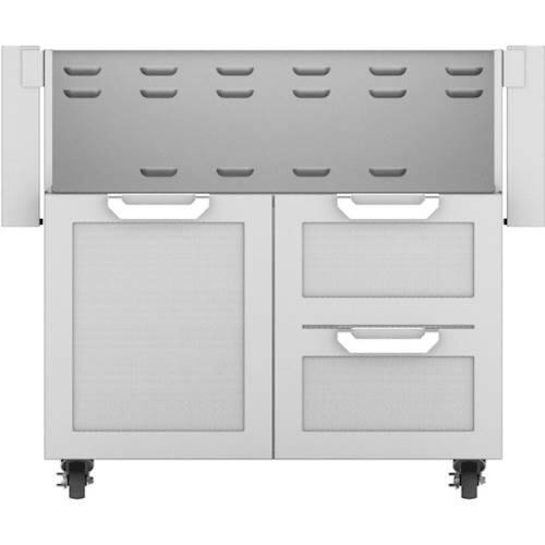 Left. Hestan - Double Drawer and Door Tower Cart for 36" Gas Grills - Stainless Steel.