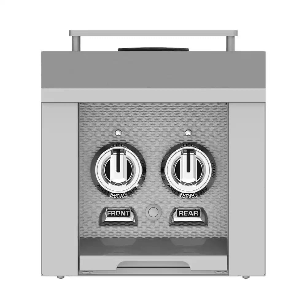 Left. Hestan - 12" Gas Cooktop - Stainless steel.