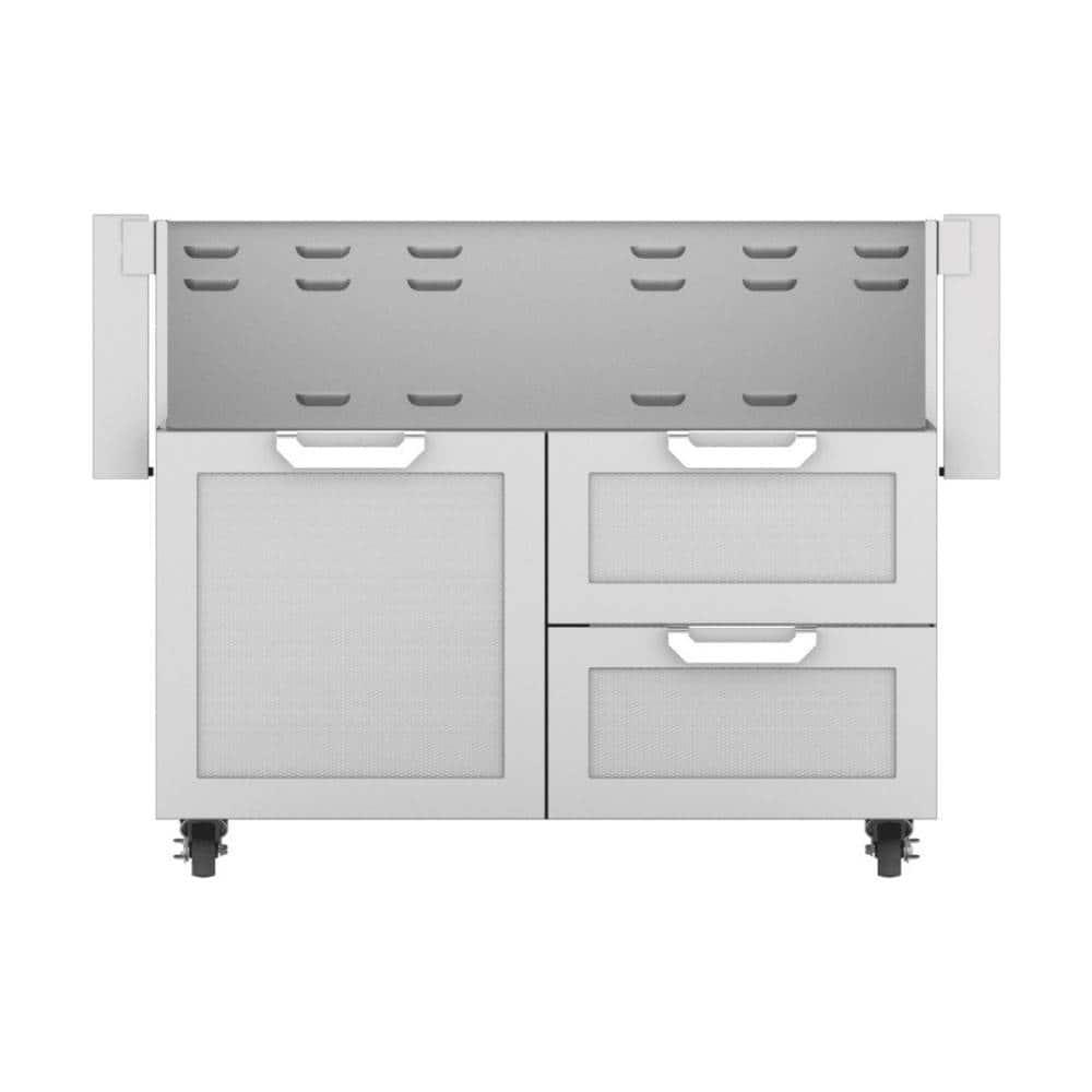 Hestan - Double Drawer and Door Tower Cart for 42" Gas Grills - Stainless Steel - Angle_Zoom