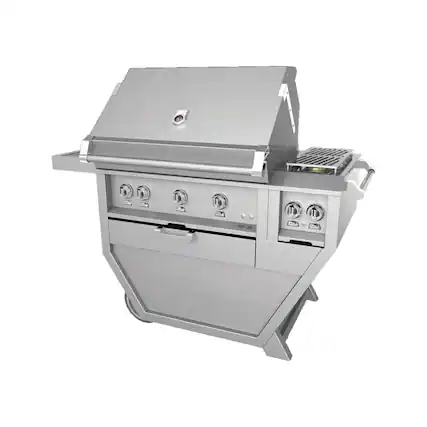 Angle. Hestan - Deluxe Gas Grill - Stainless Steel.