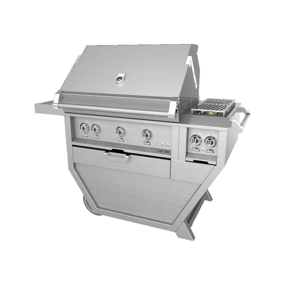 Angle. Hestan - Deluxe Gas Grill - Stainless Steel.