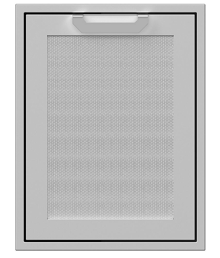 Angle. Hestan - 20" Outdoor Trash and Recycle Drawer - Silver.