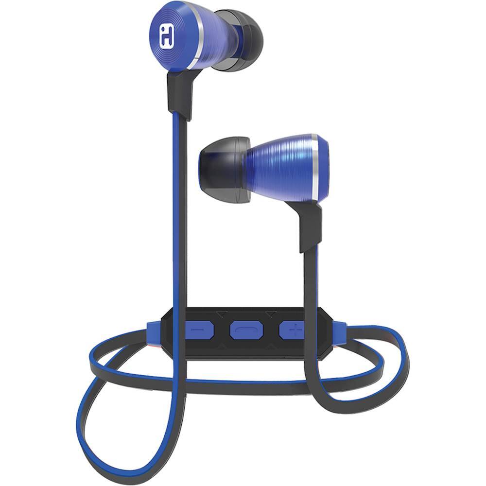 Front. iHome - iB29 Wireless Earbud Headphones - Blue/Black.