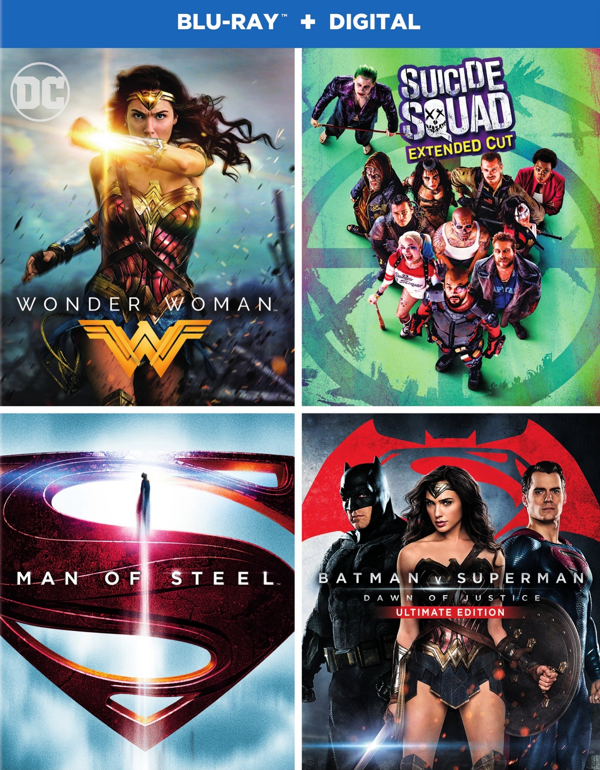Wonder Woman/Suicide Squad/Superman: Man of Steel/Batman v. Superman: Dawn  of Justice [Blu-ray] - Best Buy