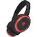 Angle. iHome - iB98 Wireless Noise Cancelling Over-the-Ear Headphones - Black With Red Trim.