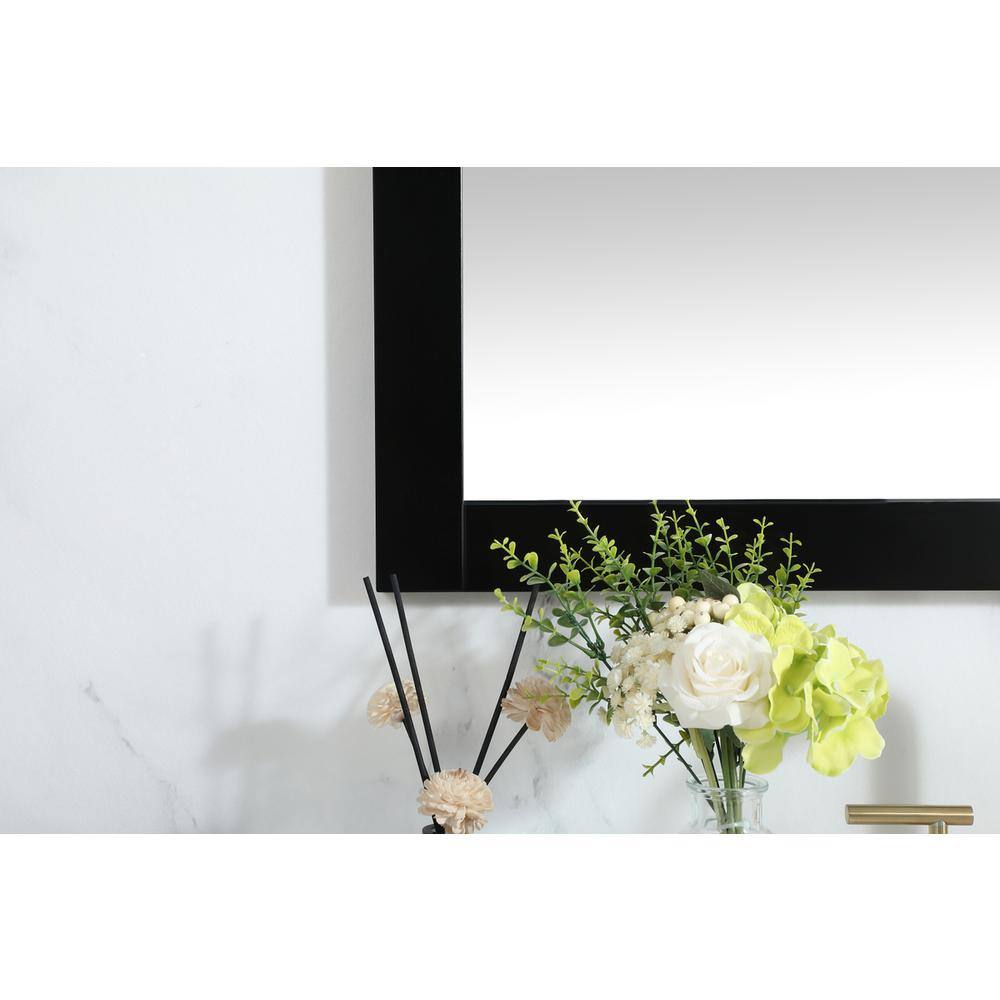 Alt View 1. Elegant Decor - Aqua vanity mirror 36x36 inch in black - Black.