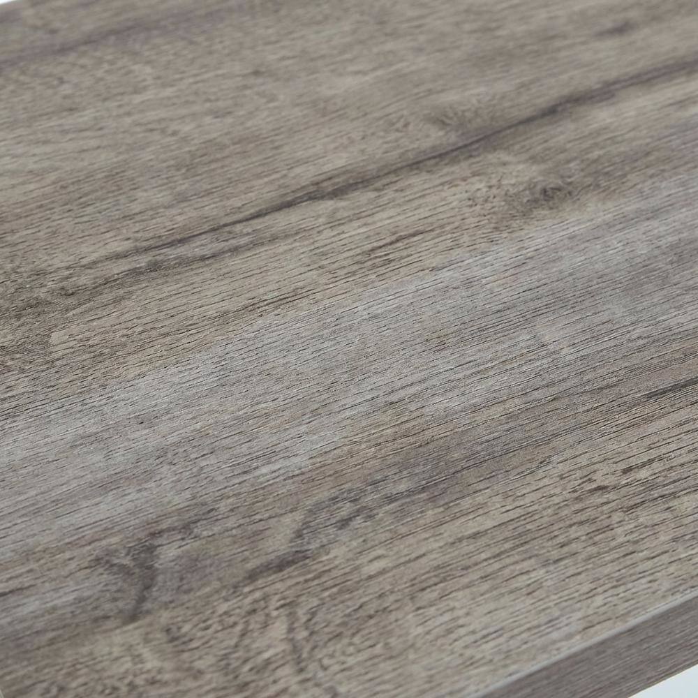 Alt View 3. FurniFact - Modern End Table with Wooden Finish and Compact Design - Clear And Gray.