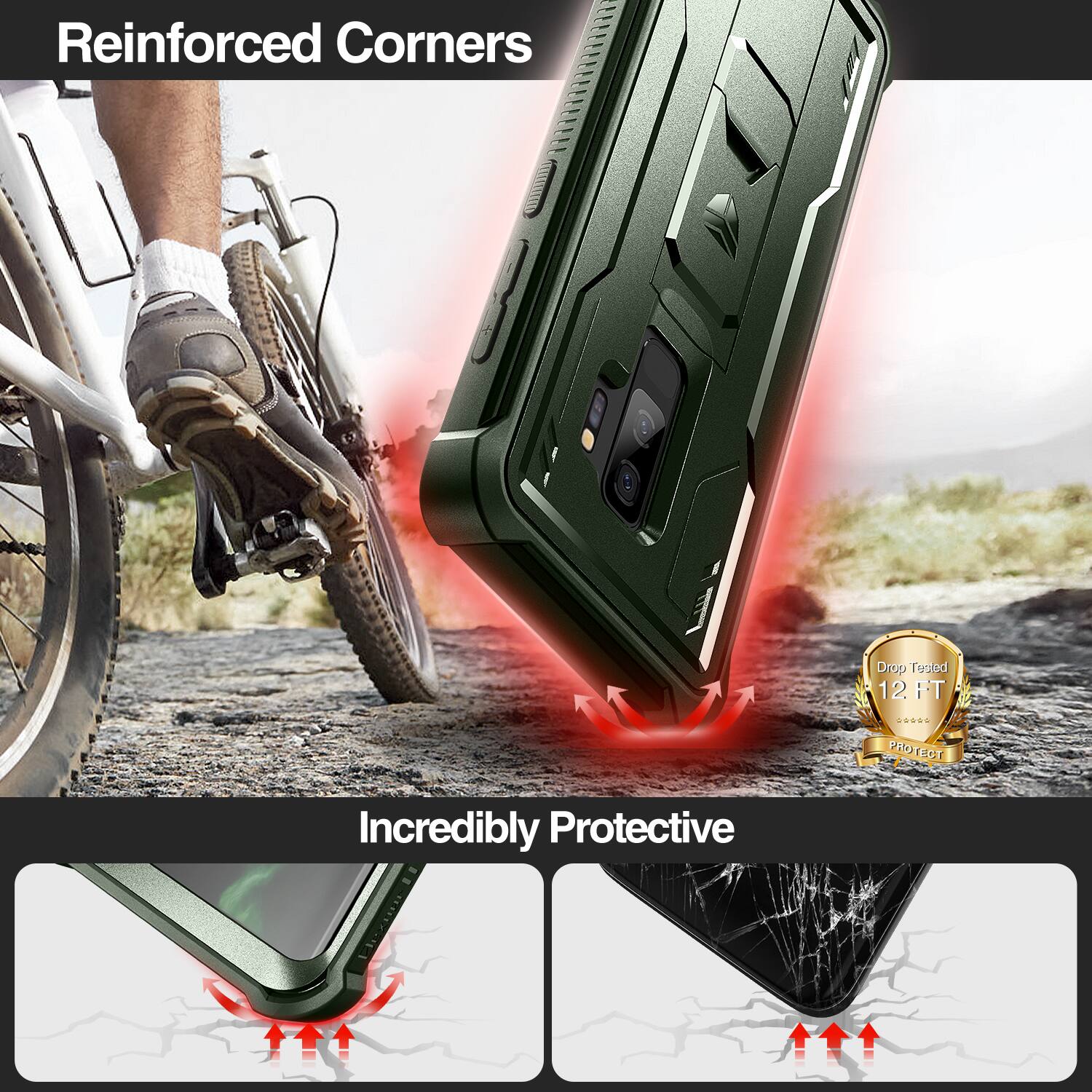 Reinforced Corners  
Drop Tested 12 FT  
Incredibly Protective