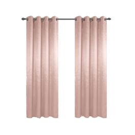 Olivia Gray - 100% Polyester 200 GSM Arlo Embossed Blackout Grommet Curtain Panel 54" x 90" - Blush