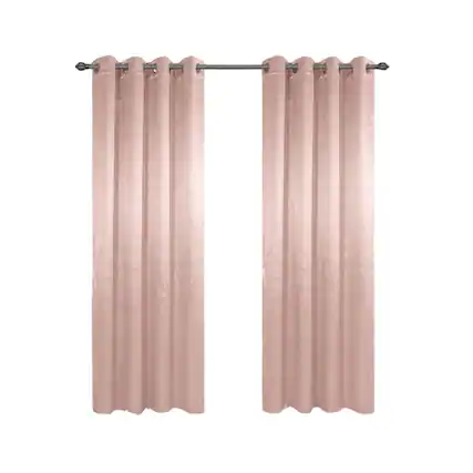 Front. Olivia Gray - Olivia Gray 100% Polyester 200 GSM Arlo Embossed Blackout Grommet Curtain Panel 54" x 90" Blush - Blush.